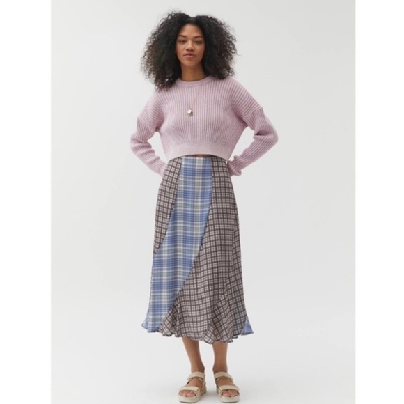 Urban Outfitters Sweaters - Urban Outfitters Big Sur Ribbed Knit Sweater Crop Top Soft Lilac Pink Size Med